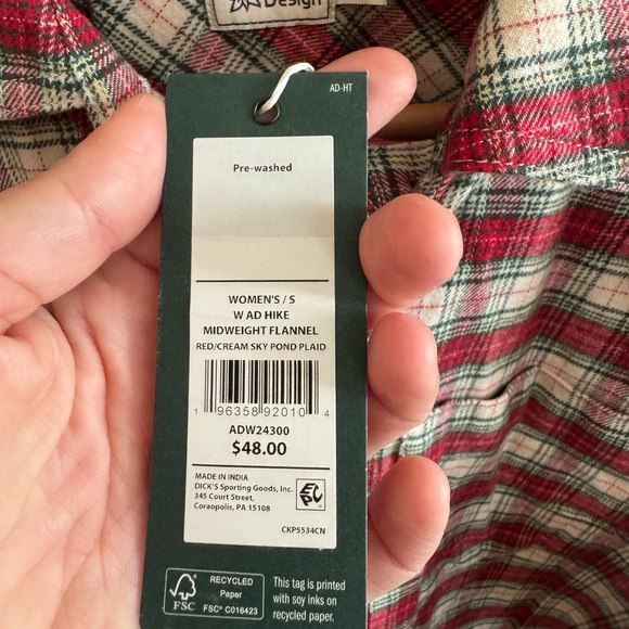 NWT! Women’s Alpine Design multi colored plaid button down flannel shirt, Small - Picture 4 of 4